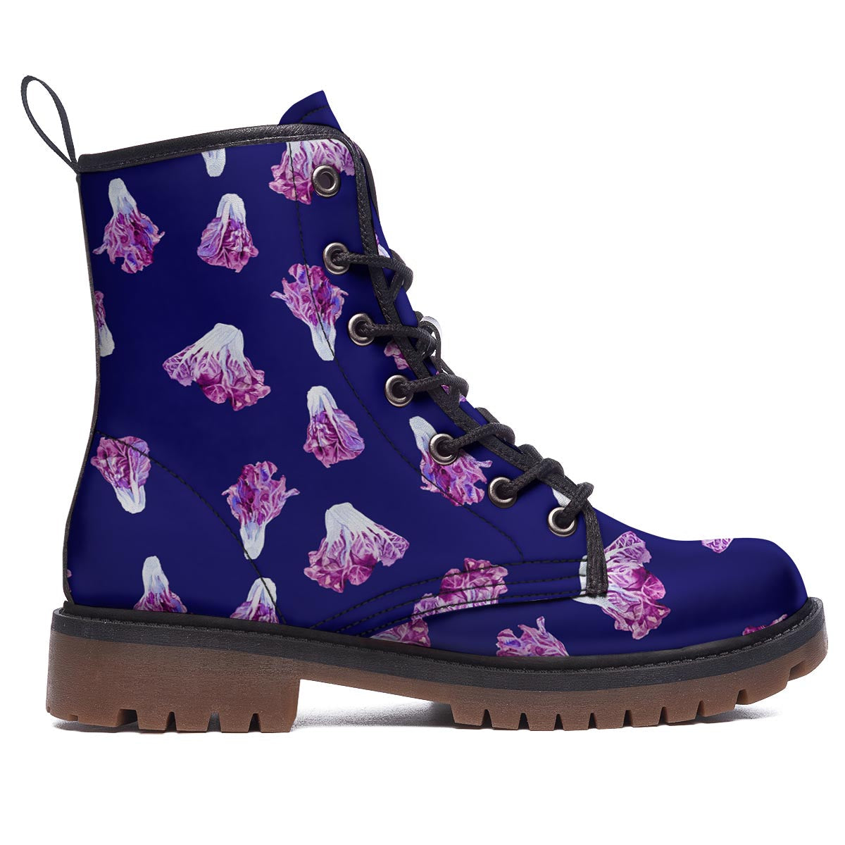 Cabbage Leaves Purple Print Pattern Work Boots-grizzshop