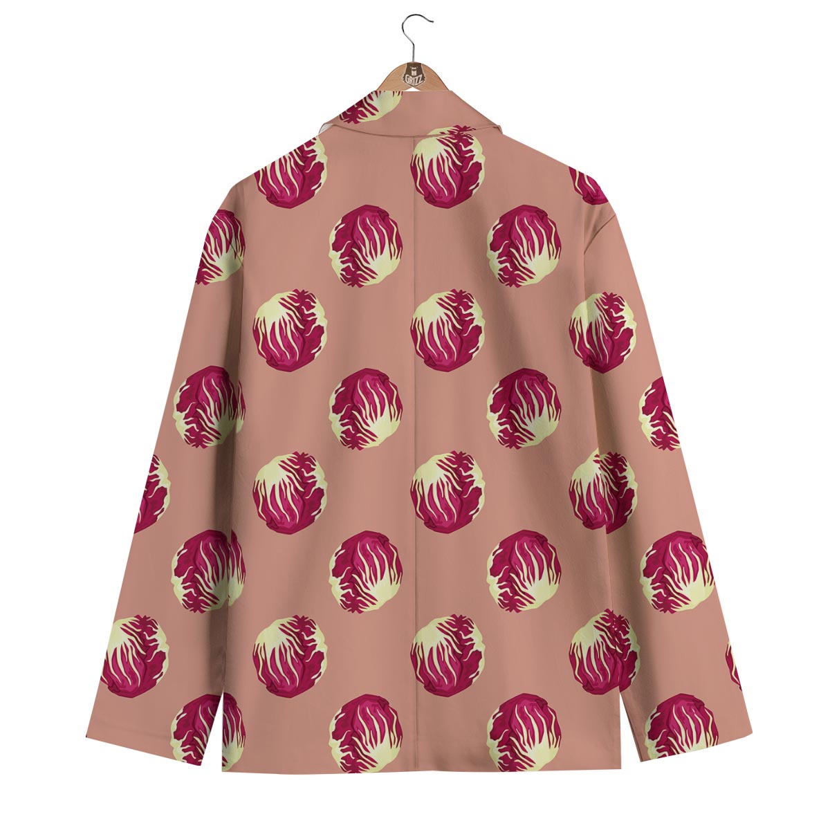 Cabbage Red Print Pattern Men's Blazer-grizzshop