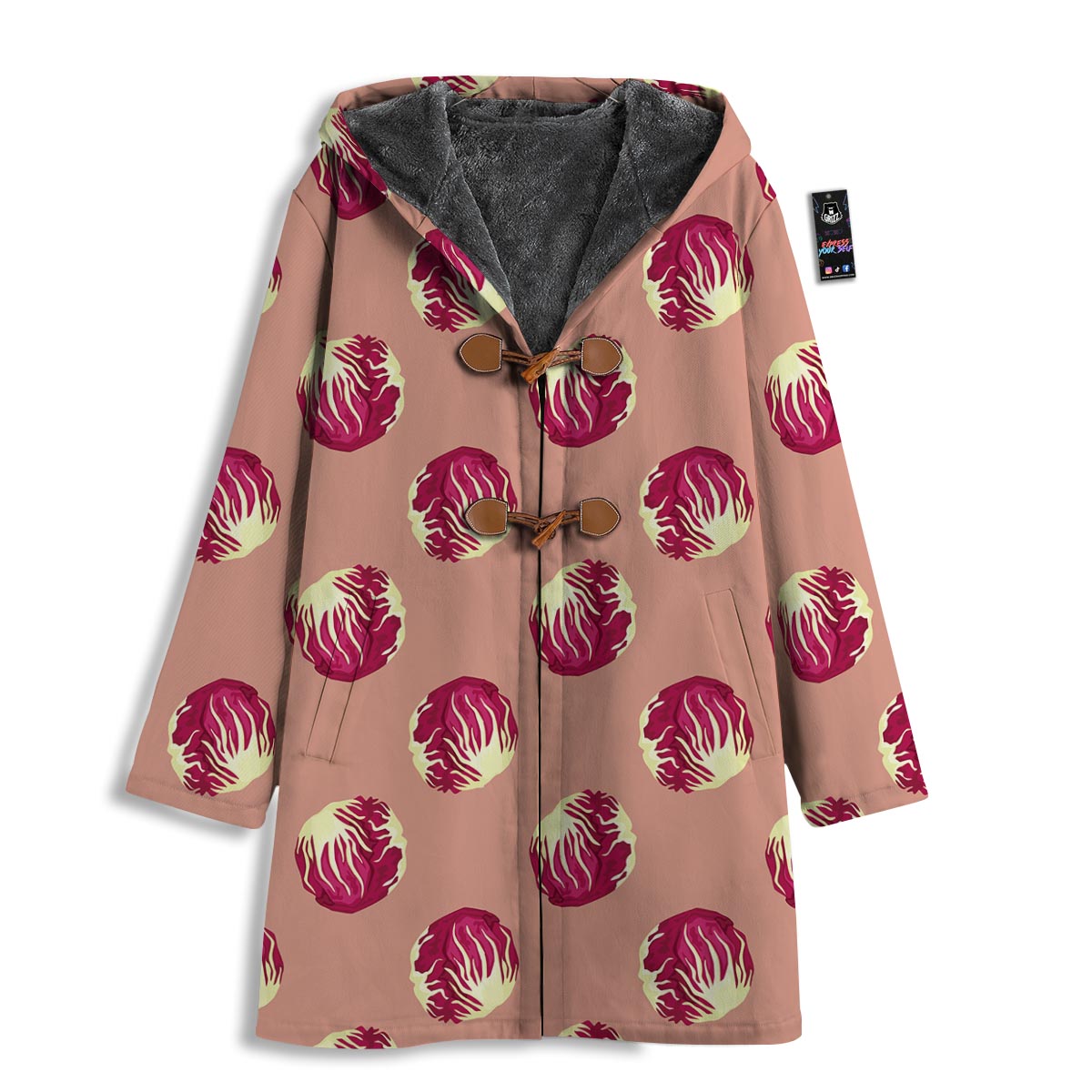 Cabbage Red Print Pattern Men's Windbreaker Jacket-grizzshop