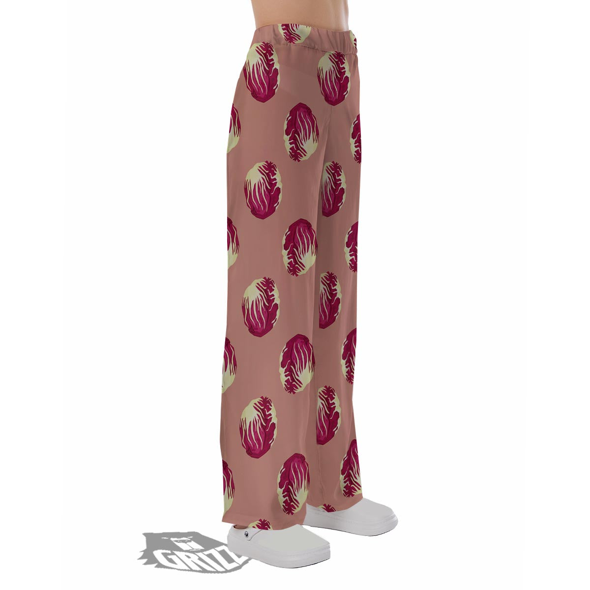 Cabbage Red Print Pattern Pajama Pants-grizzshop