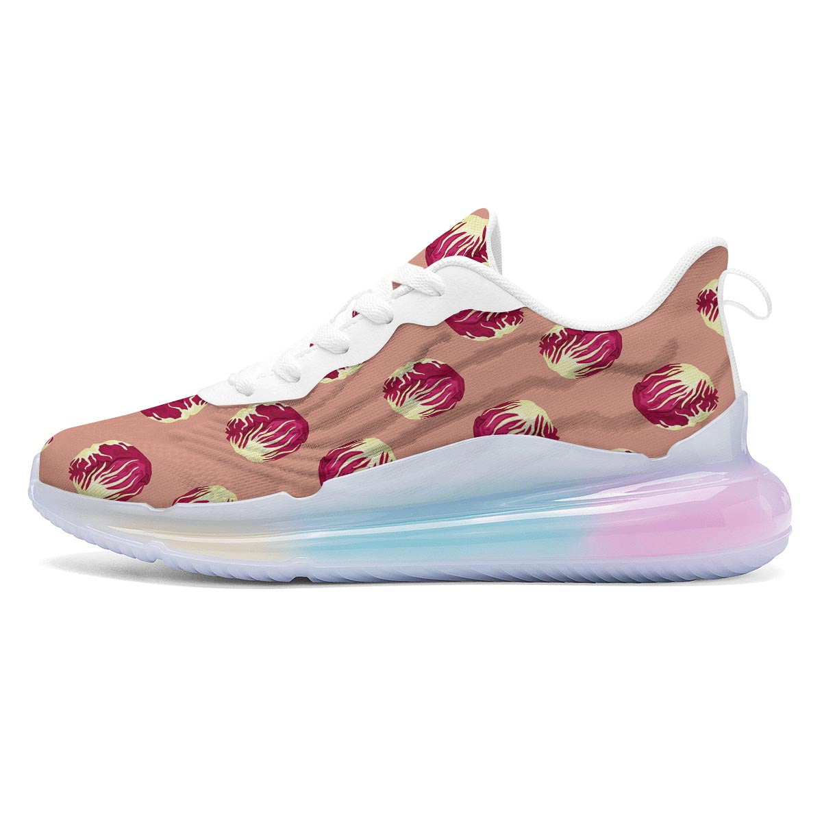 Cabbage Red Print Pattern Running Sneakers-grizzshop