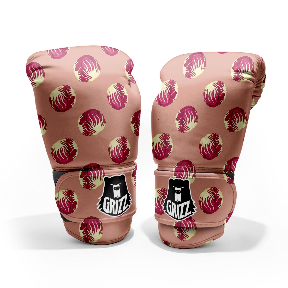 Cabbage Red Print Pattern Sparring Gloves-grizzshop