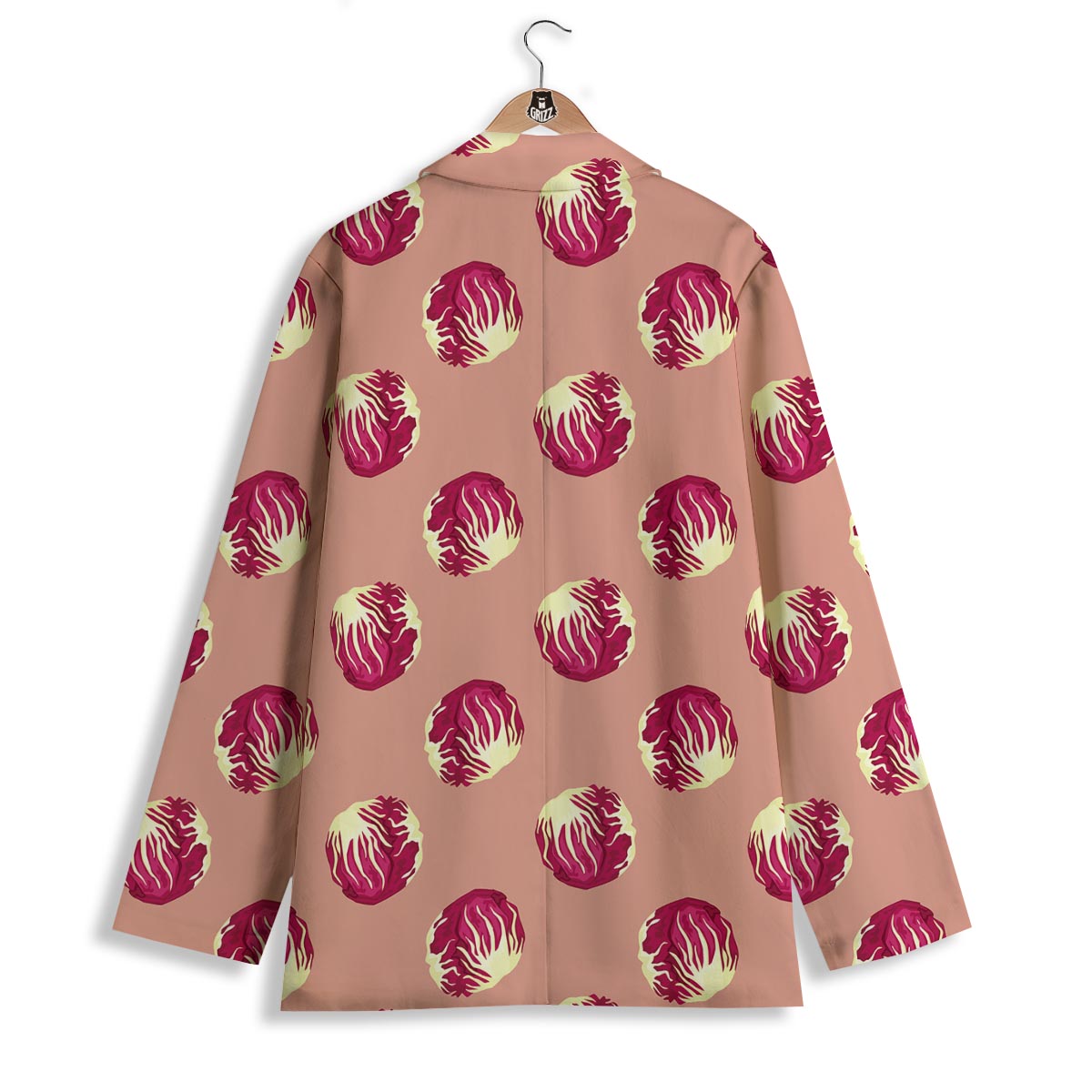 Cabbage Red Print Pattern Women's Blazer-grizzshop