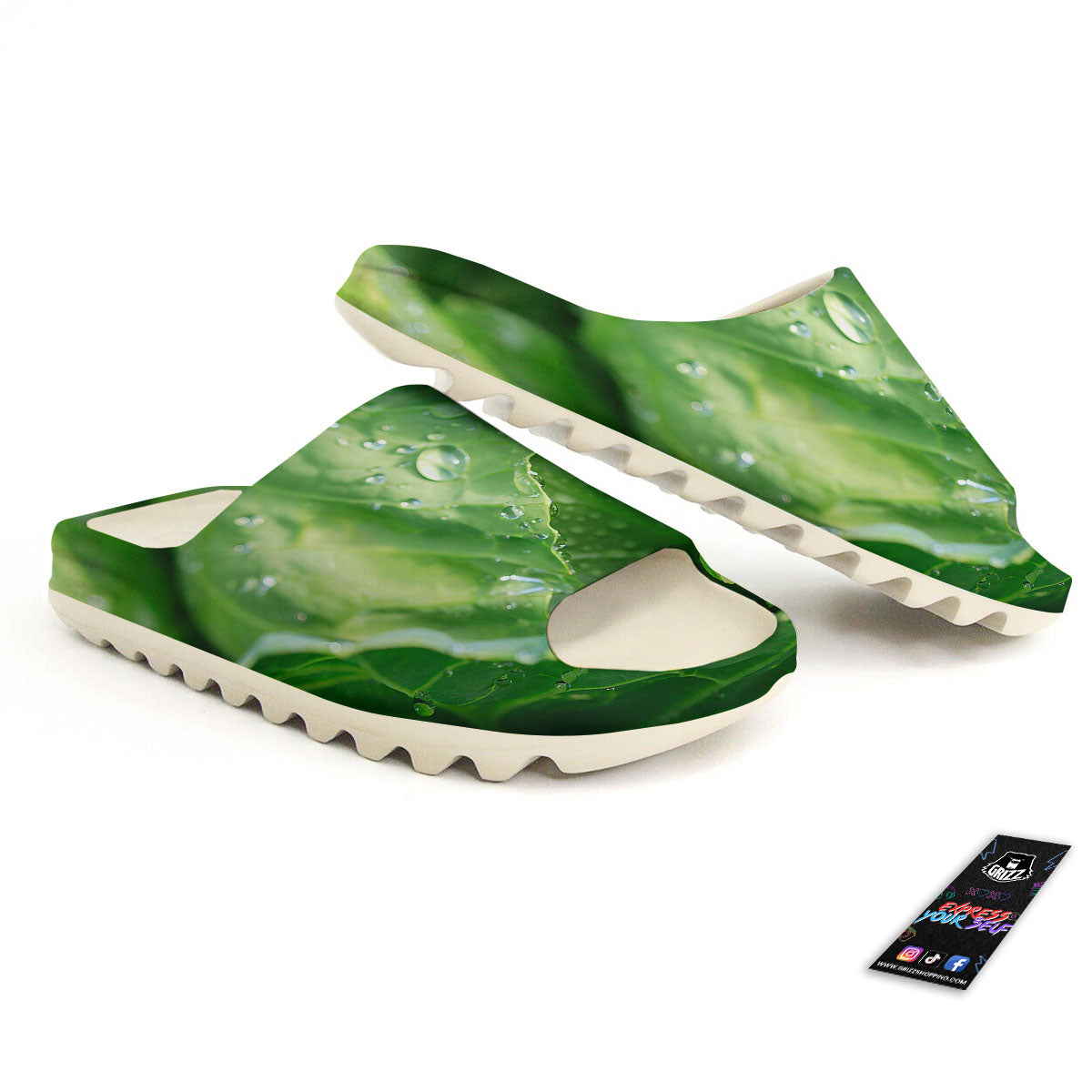 Cabbage Fresh Leaf Print Sandals-grizzshop