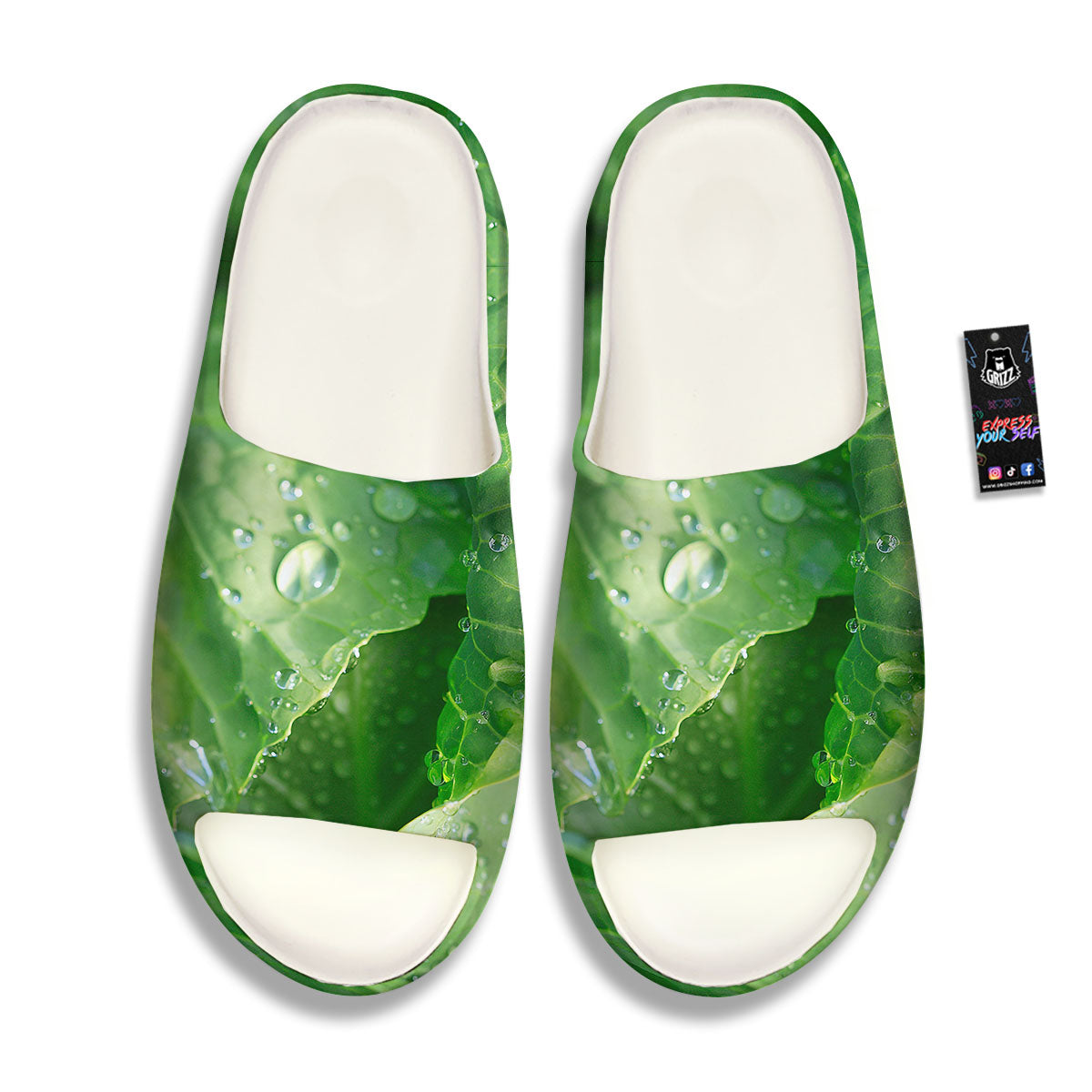 Cabbage Fresh Leaf Print Sandals-grizzshop