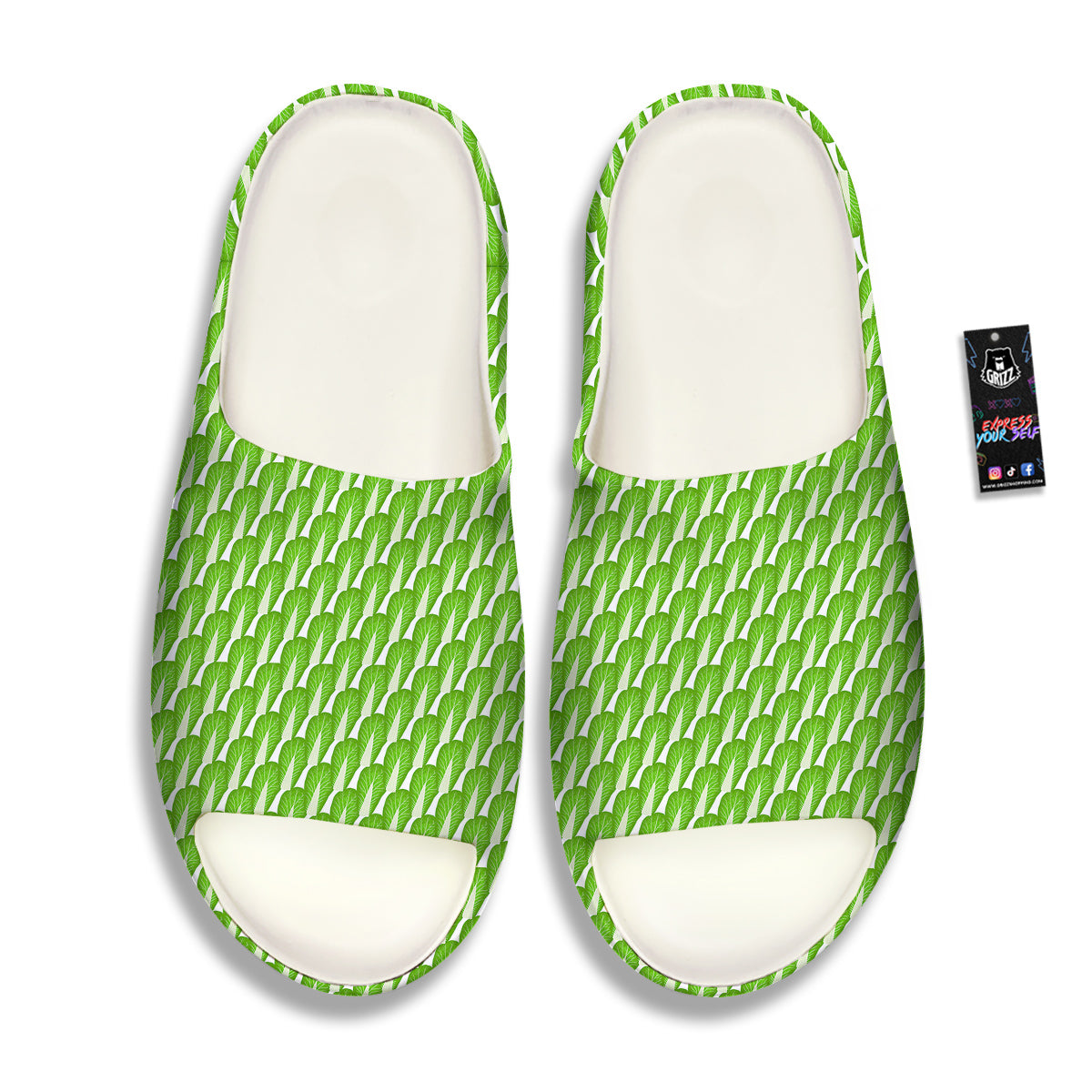 Cabbage Leaf Chinese Print Sandals-grizzshop