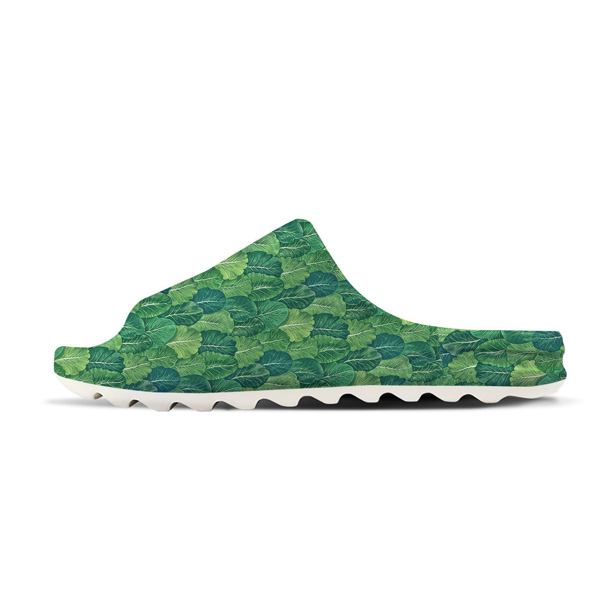 Cabbage Leaf Green Print Sandals-grizzshop