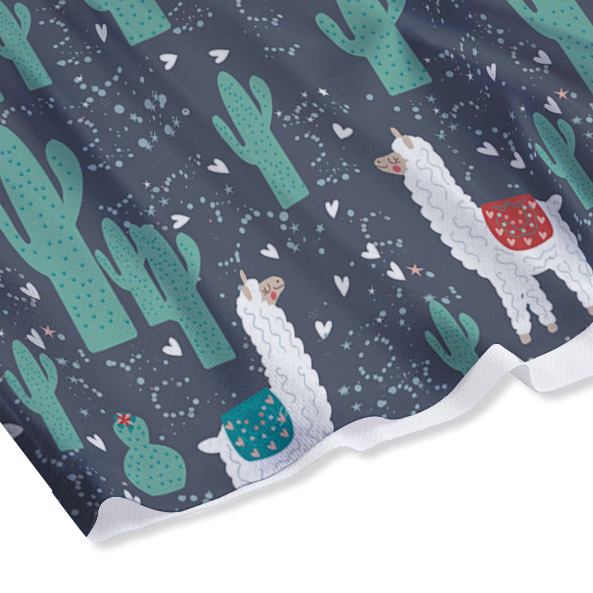 Cactus And Happy Llama Print Pattern Mesh Shorts