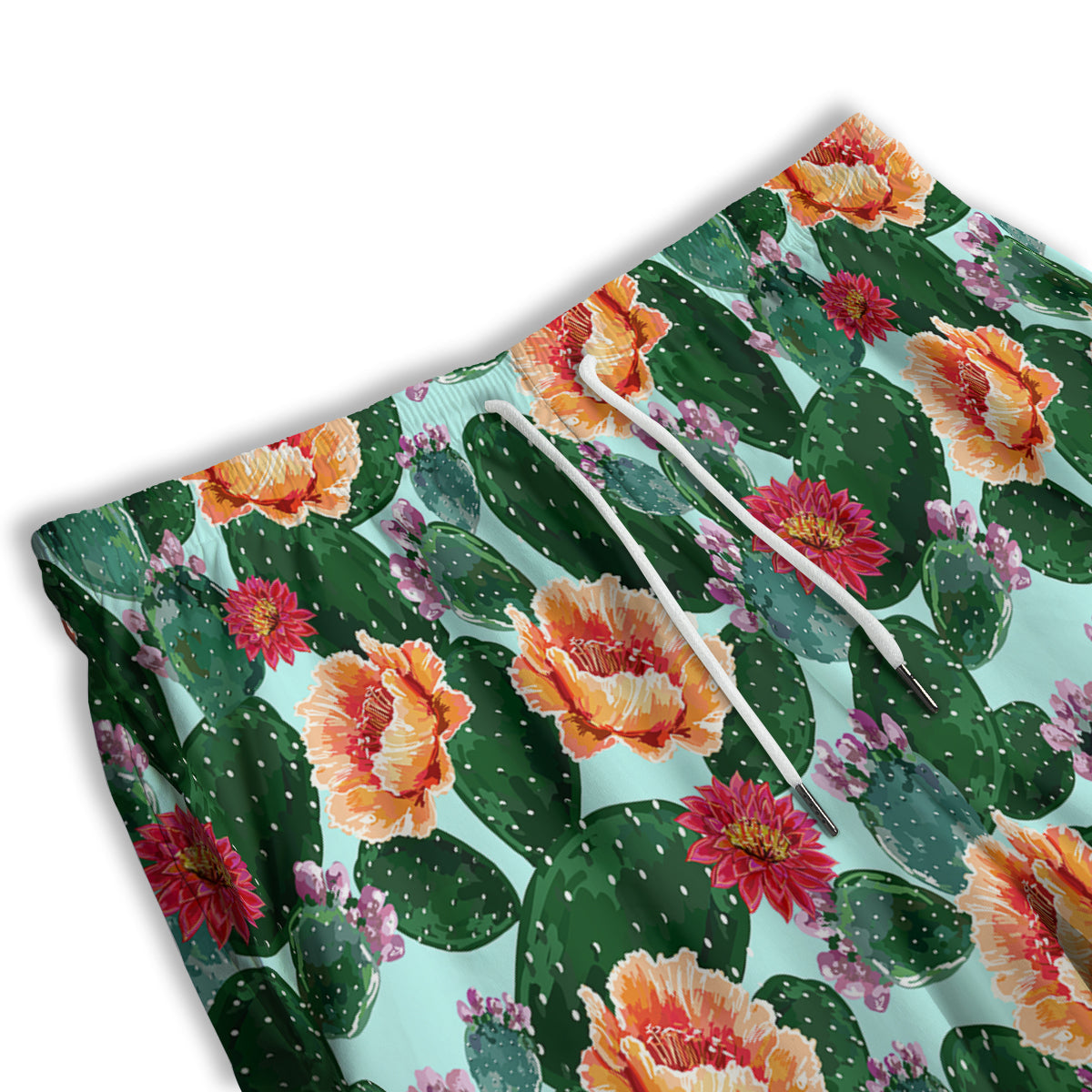 Cactus Blooming Watercolor Print Pattern Men's Athletic Shorts