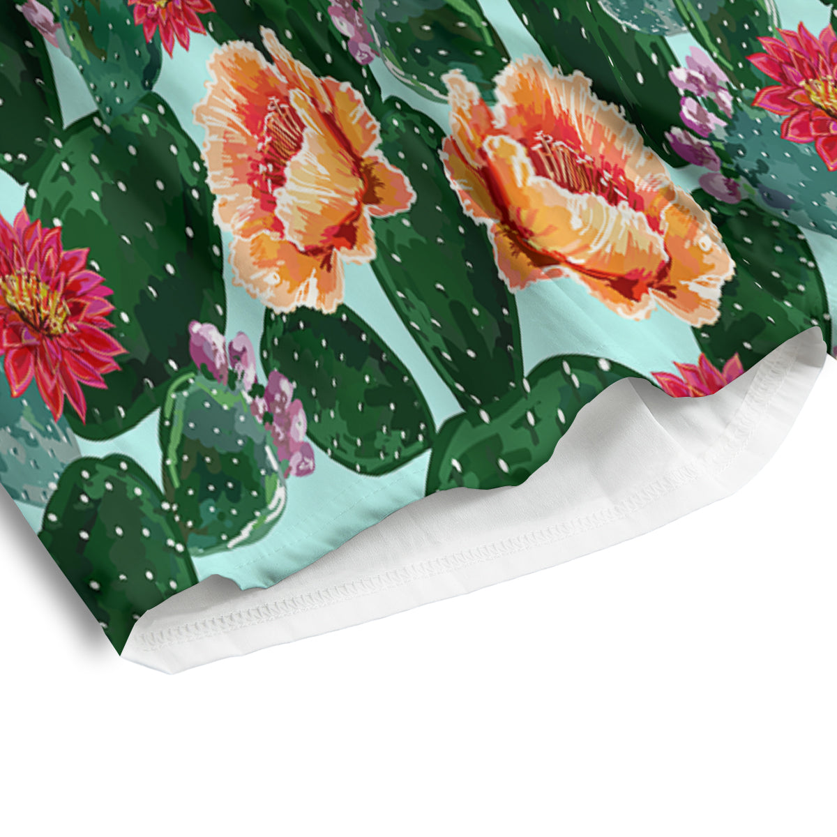 Cactus Blooming Watercolor Print Pattern Men's Athletic Shorts