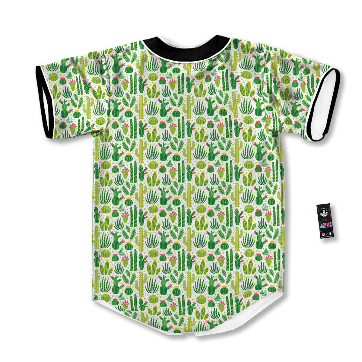 Cactus Cute Cartoon Print Pattern Baseball Jersey-grizzshop