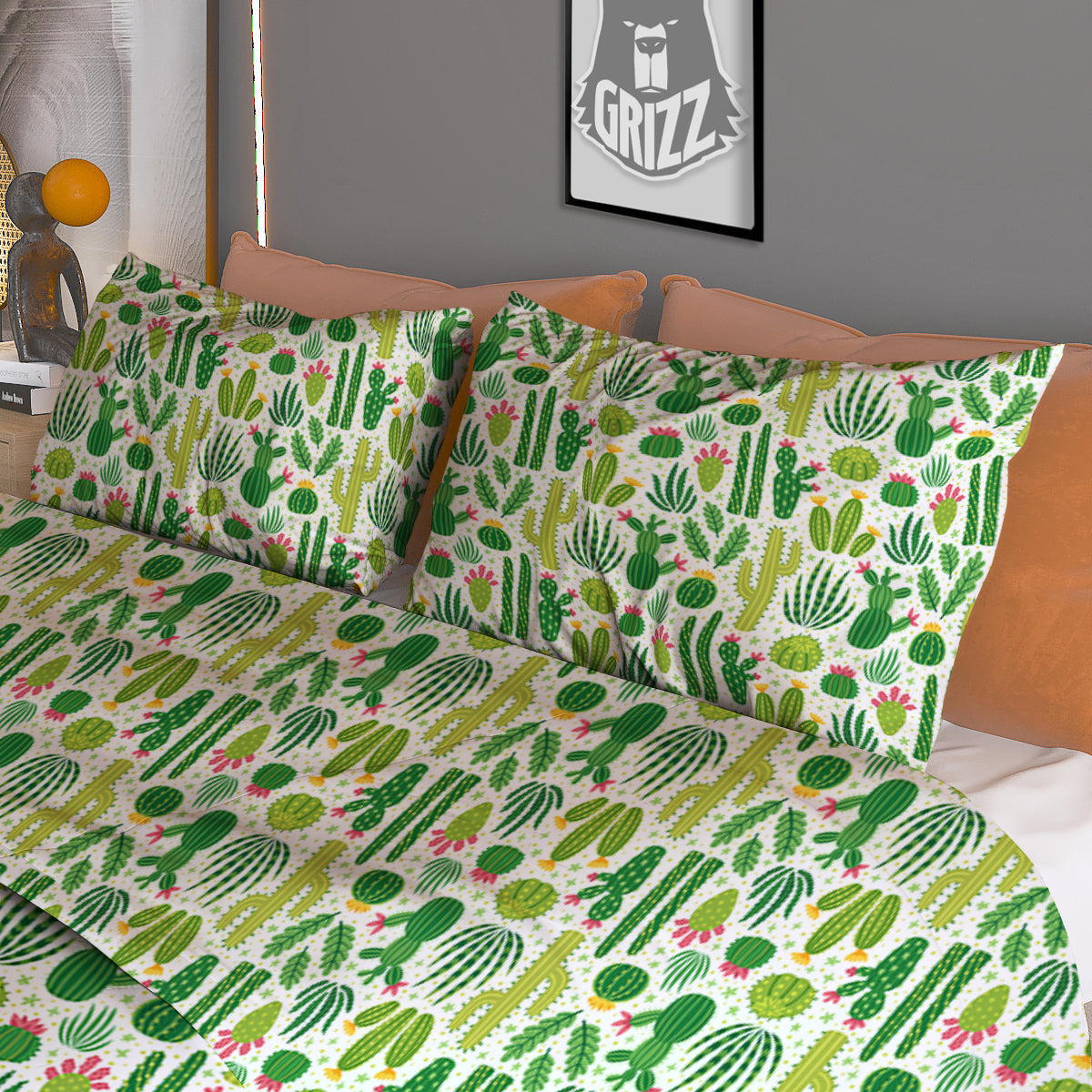 Cactus Cute Cartoon Print Pattern Duvet Cover Bedding Set