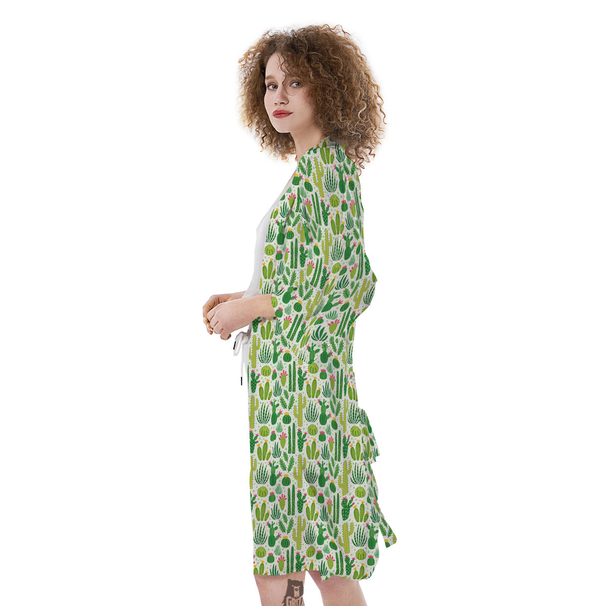 Cactus Cute Cartoon Print Pattern Kimono-grizzshop