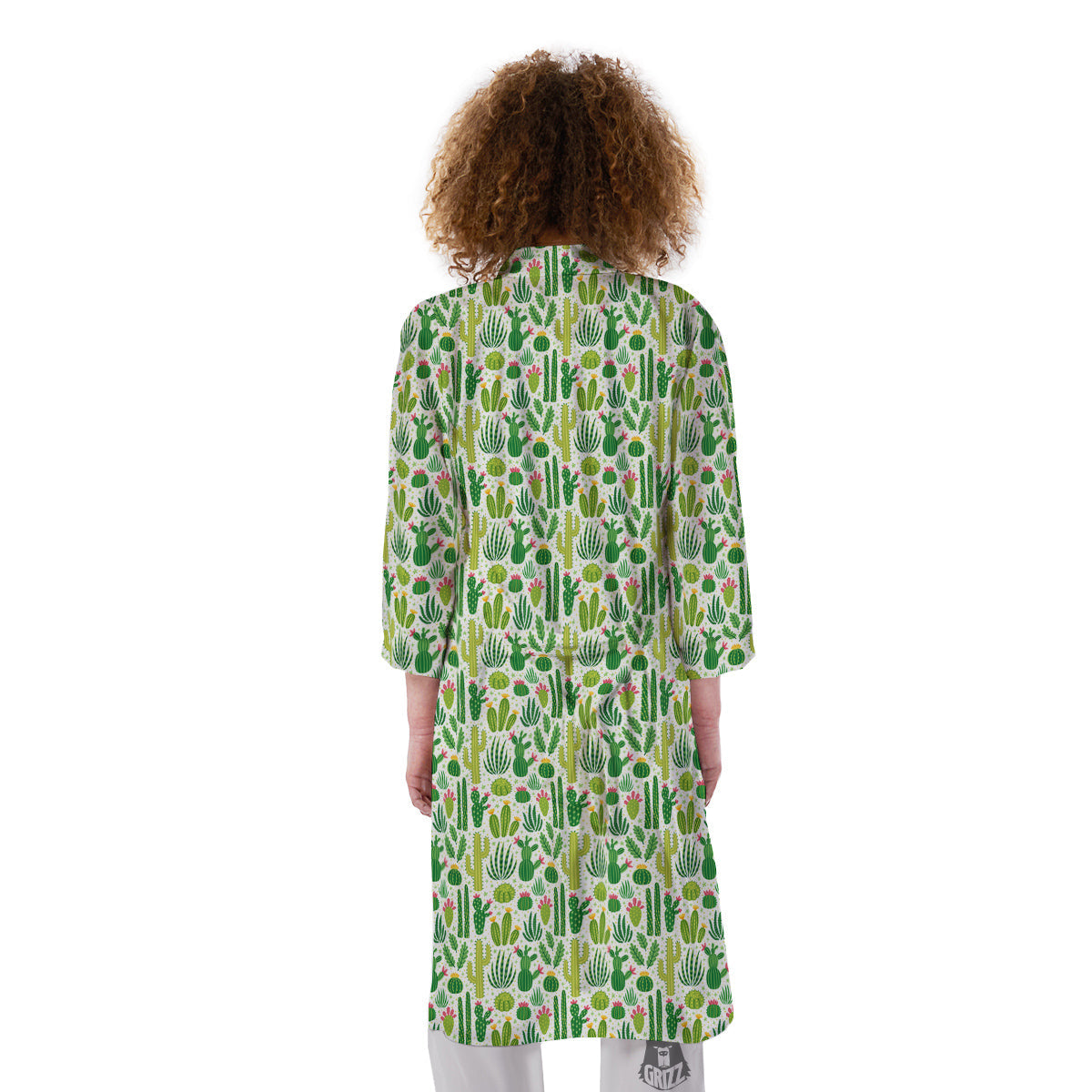 Cactus Cute Cartoon Print Pattern Kimono-grizzshop