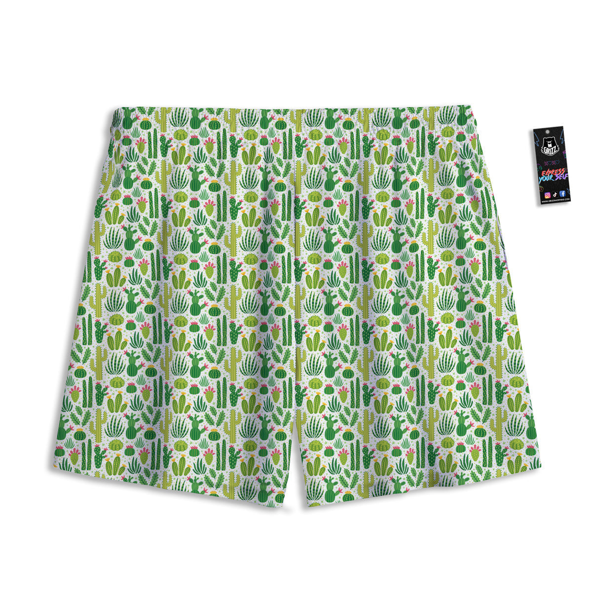 Cactus Cute Cartoon Print Pattern Mesh Shorts