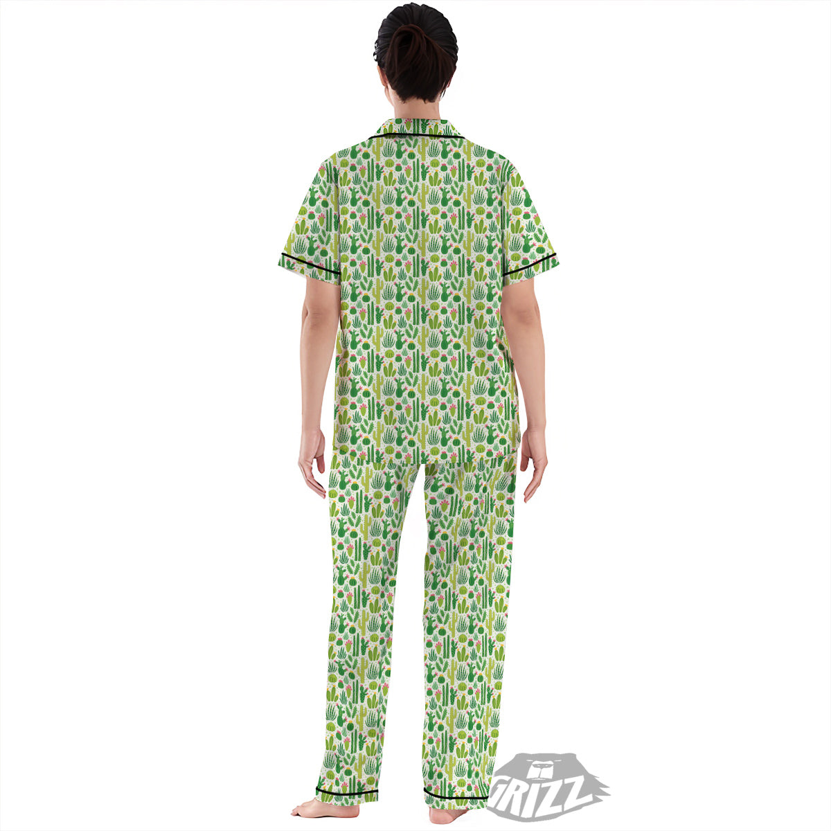 Cactus Cute Cartoon Print Pattern Women's Pajamas Set-grizzshop