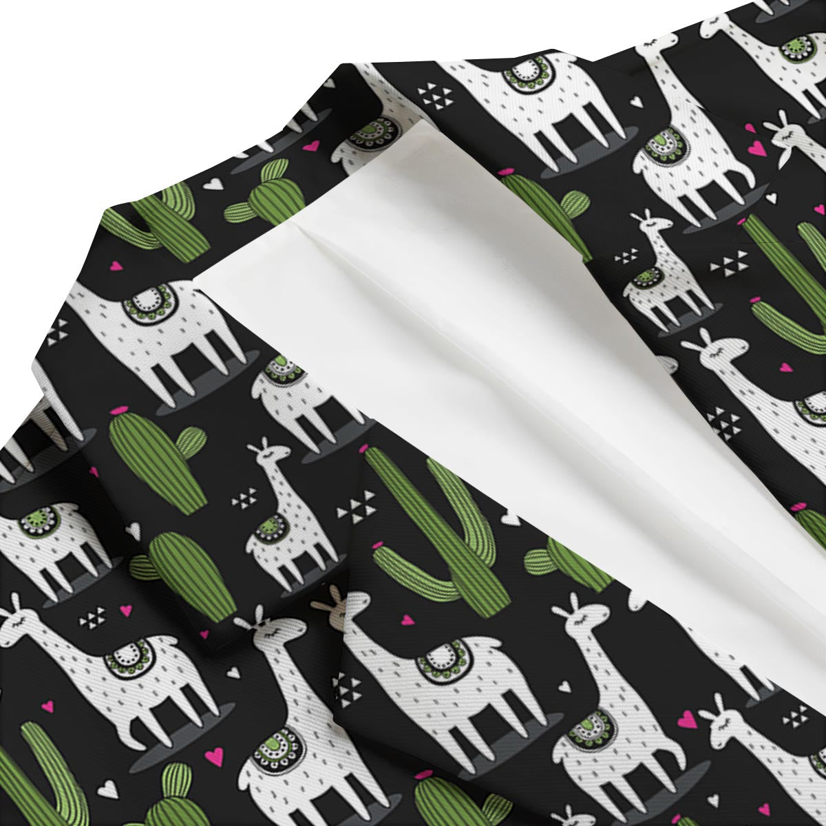 Cactus Llama Pattern Print Men's Blazer-grizzshop