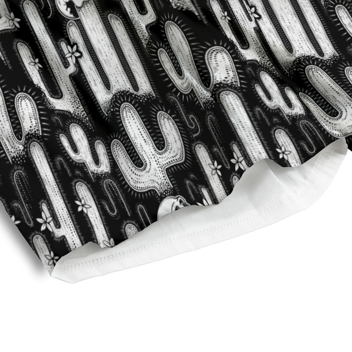 Cactus White And Black Print Pattern Men's Athletic Shorts