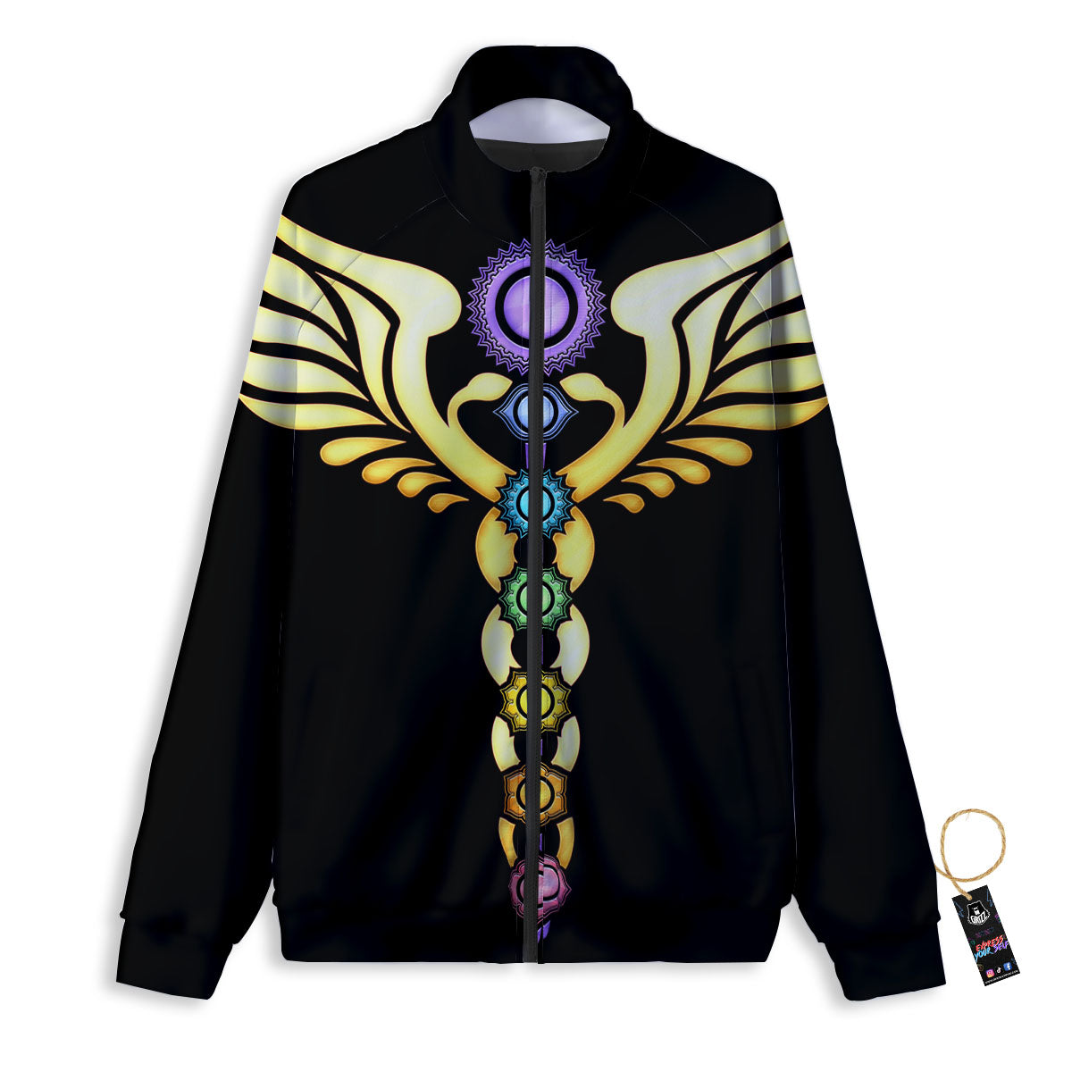 Caduceus 7 Chakras Print Track Jacket-grizzshop