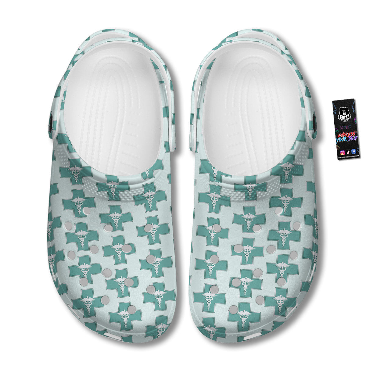 Caduceus Print Pattern Clog-grizzshop