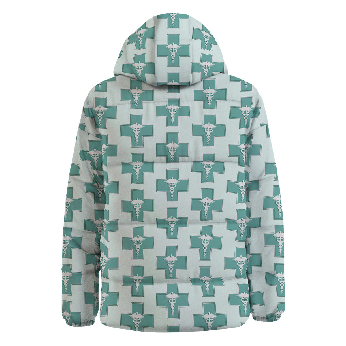 Caduceus Print Pattern Down Jacket-grizzshop