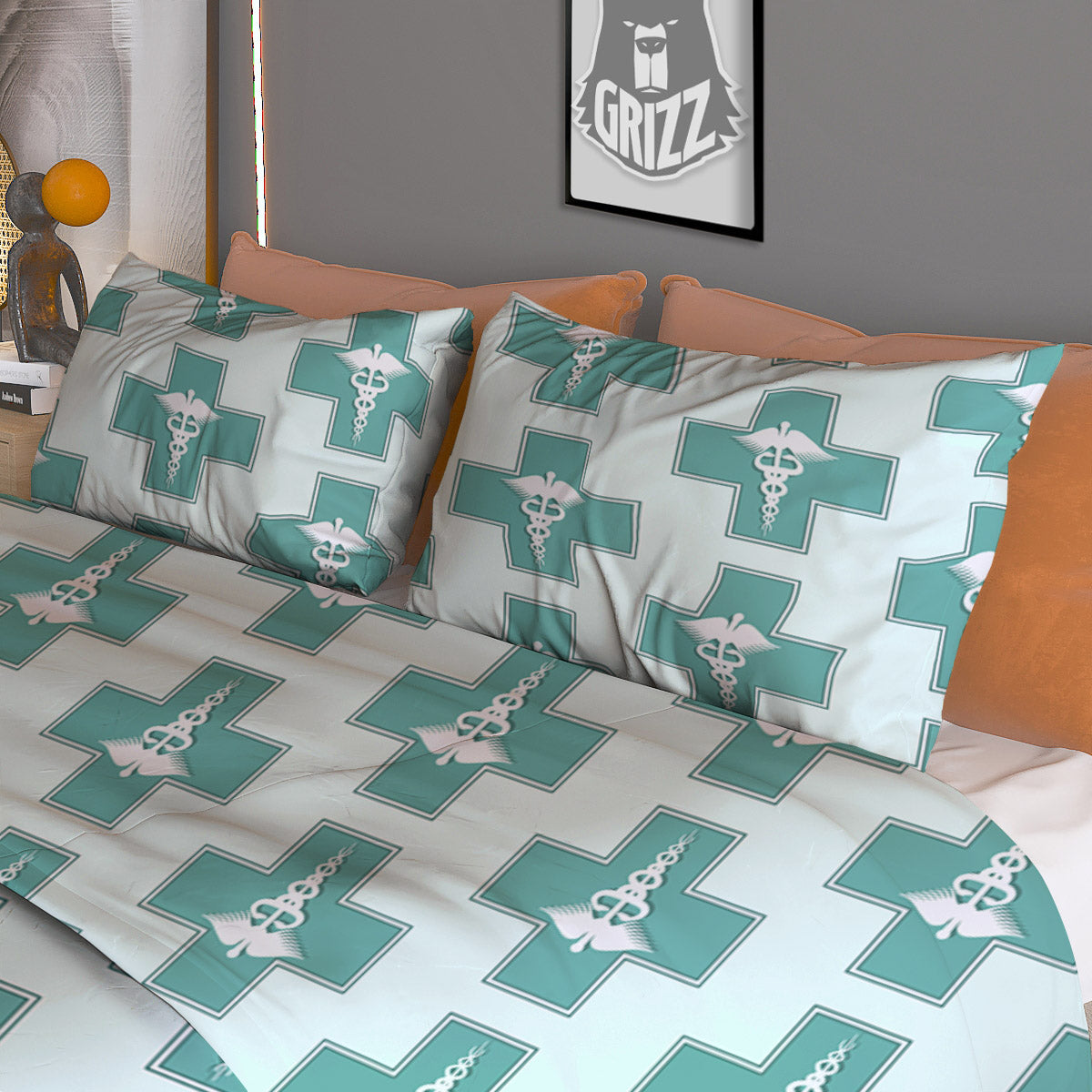 Caduceus Print Pattern Duvet Cover Bedding Set-grizzshop