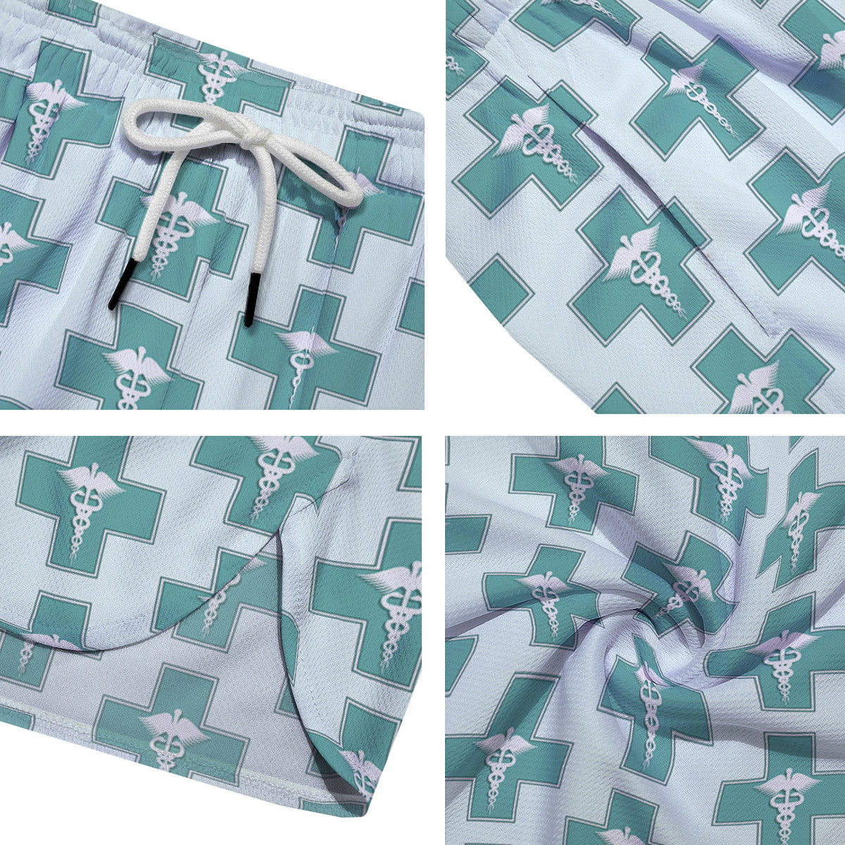 Caduceus Print Pattern Men's Running Shorts-grizzshop