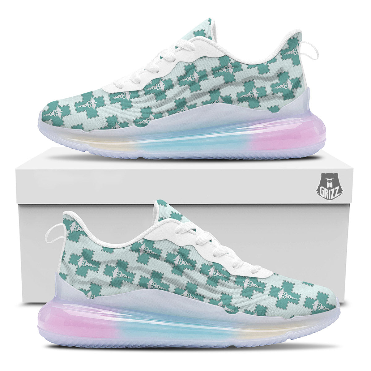 Caduceus Print Pattern Running Sneakers-grizzshop