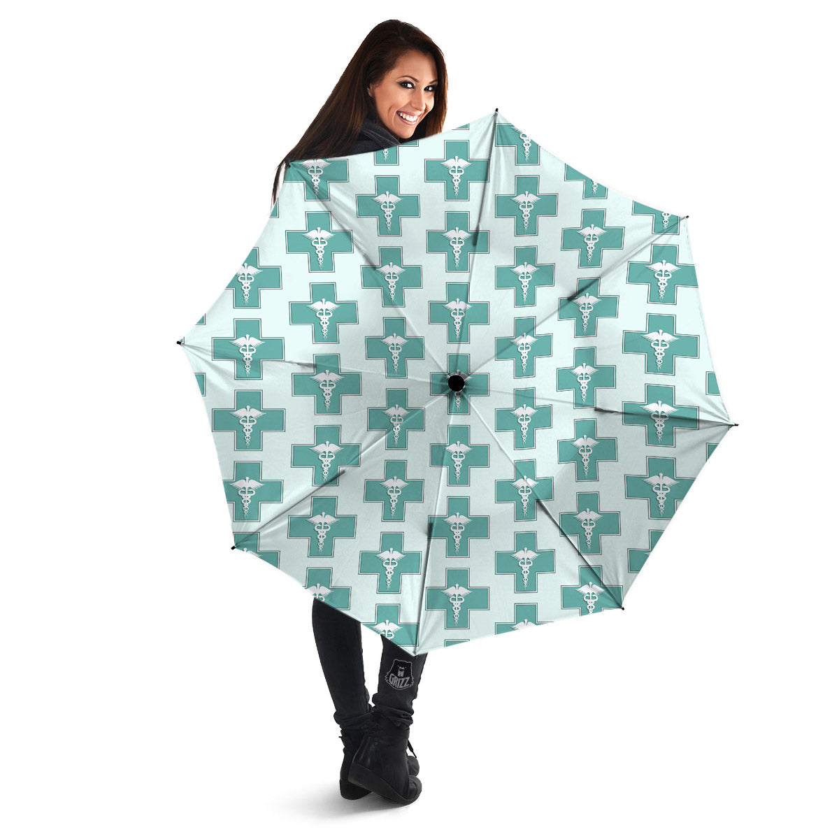 Caduceus Print Pattern Umbrella-grizzshop
