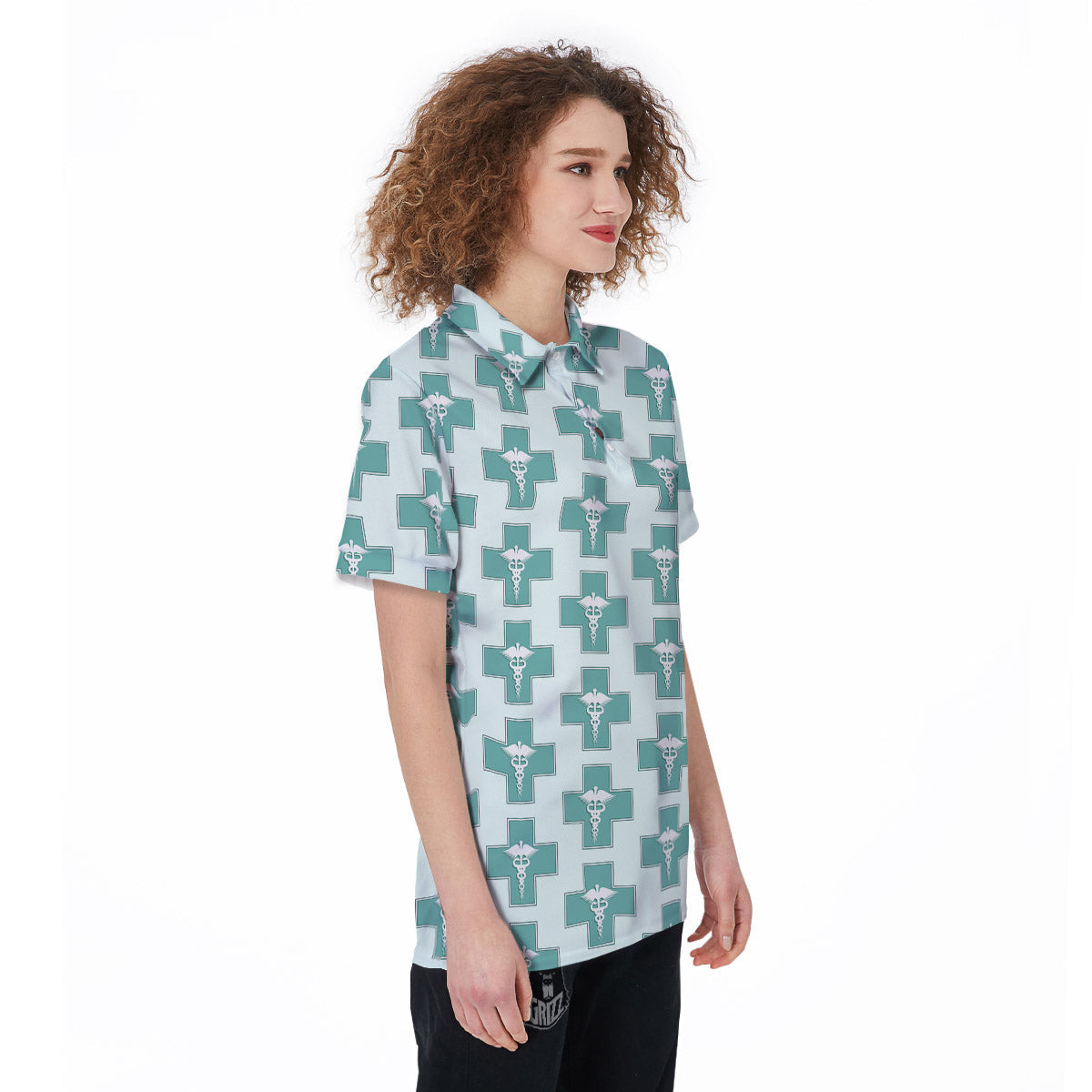 Caduceus Print Pattern Women's Golf Shirts-grizzshop