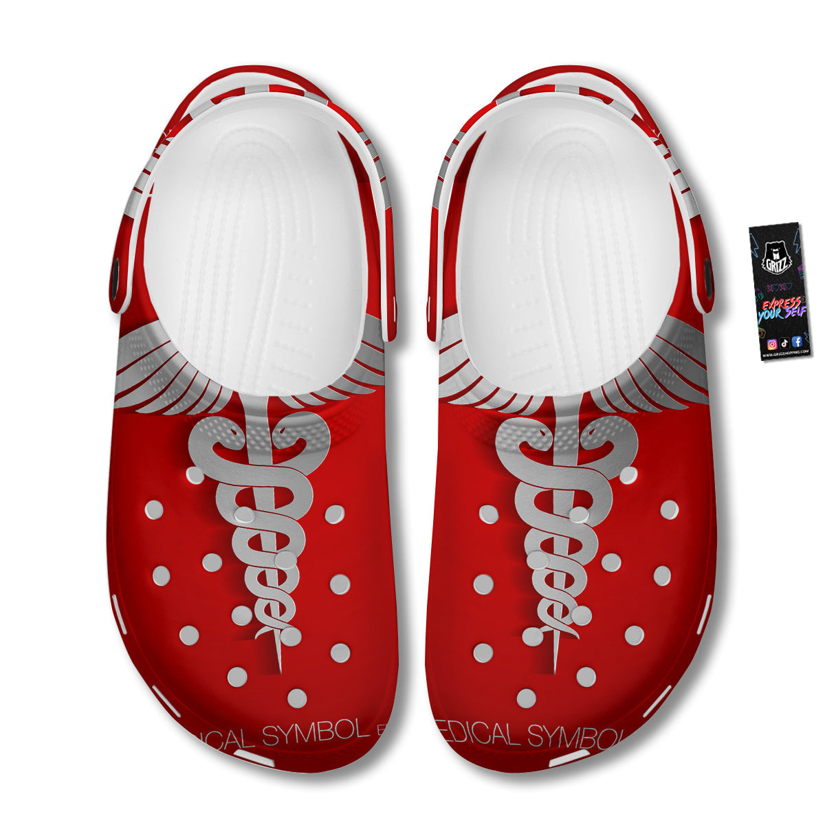 Caduceus Symbol Of Medicine Print Clog-grizzshop