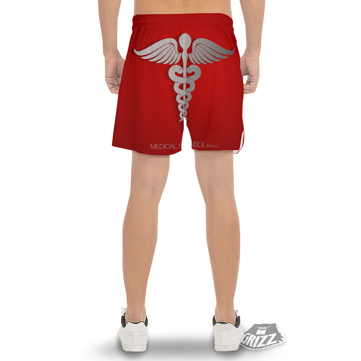 Caduceus Symbol Of Medicine Print Men's Gym Shorts-grizzshop