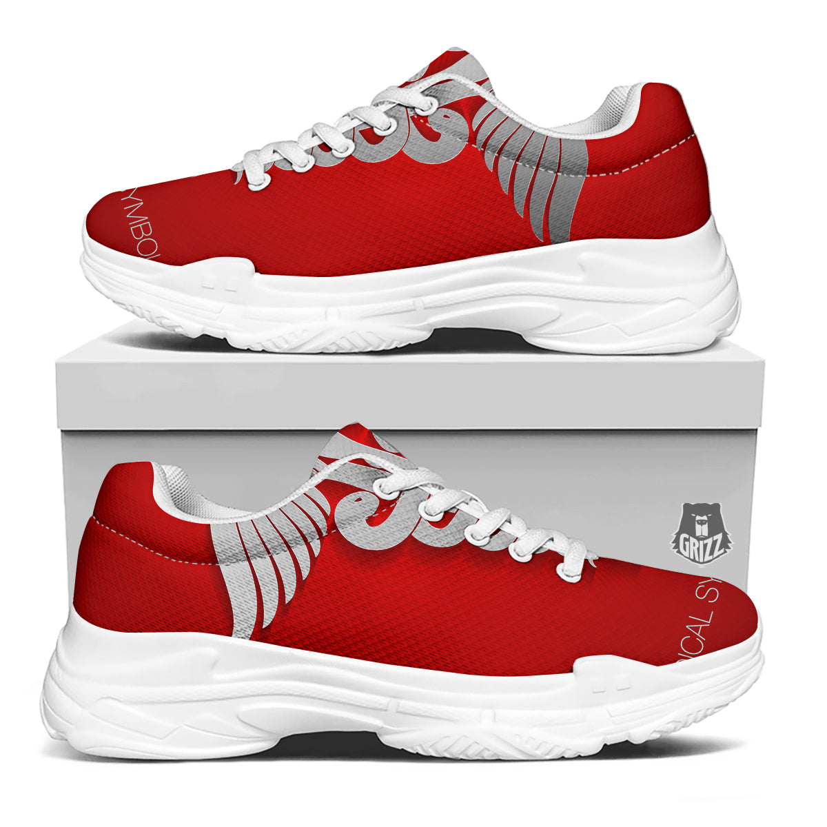 Caduceus Symbol Of Medicine Print White Chunky Shoes-grizzshop