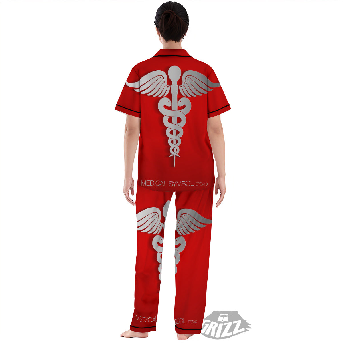 Caduceus Symbol Of Medicine Print Women's Pajamas Set-grizzshop