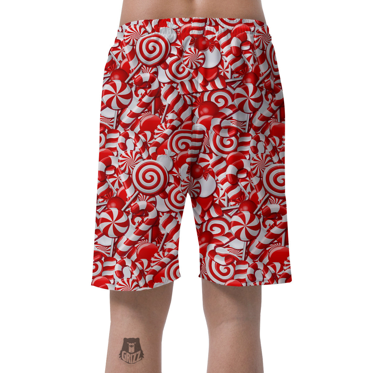 Cady Cane Print Pattern Men's Shorts-grizzshop