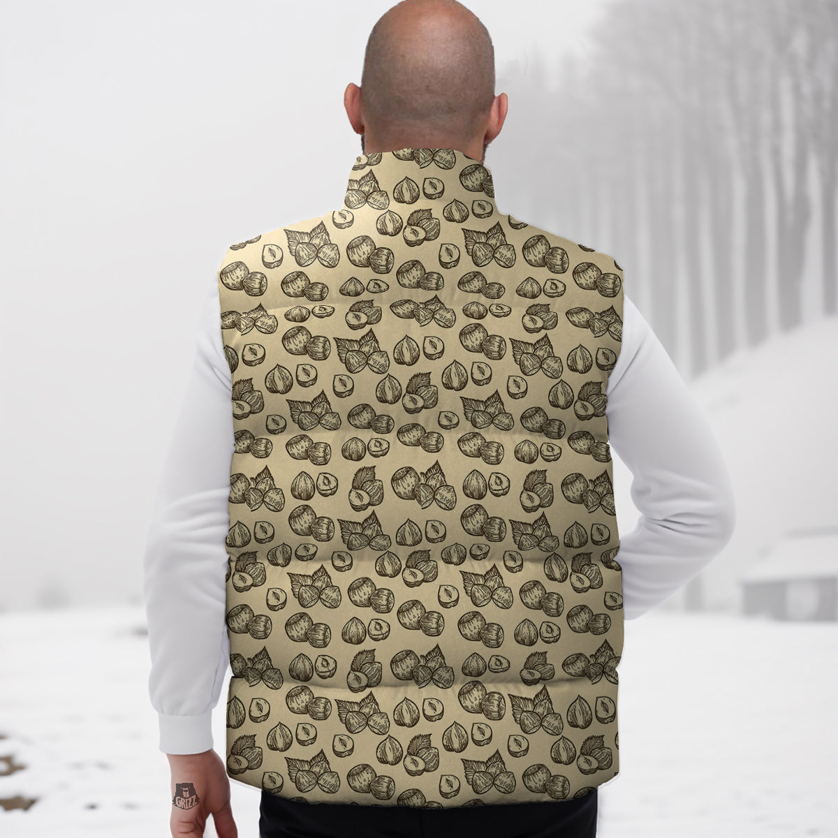 Cake Dessert Pattern Print Down Vest-grizzshop