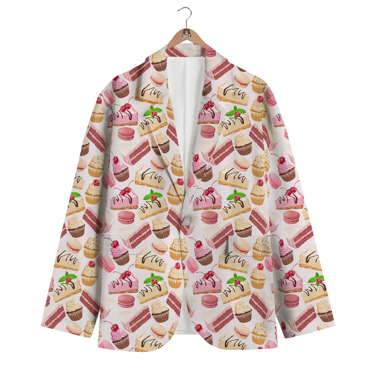 Cake Dessert Pattern Print Men's Blazer-grizzshop