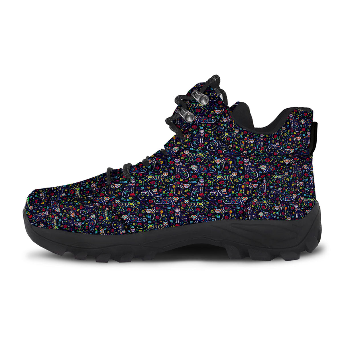 Calavera Cat Day Of The Dead Print Pattern Hiking Shoes-grizzshop
