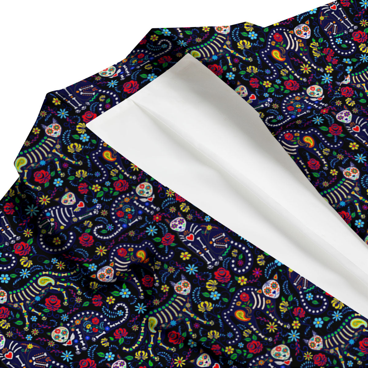 Calavera Cat Day Of The Dead Print Pattern Men's Blazer-grizzshop