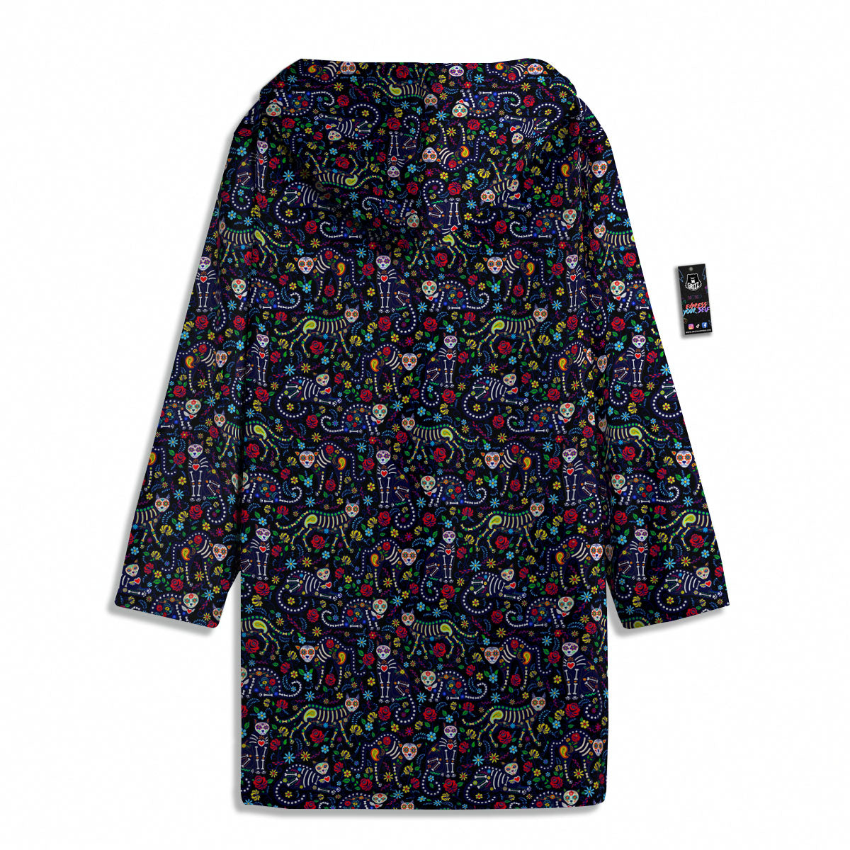 Calavera Cat Day Of The Dead Print Pattern Men's Windbreaker Jacket-grizzshop