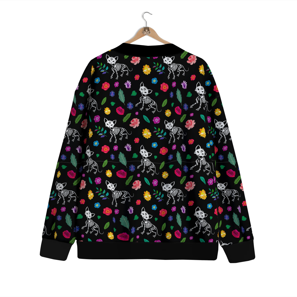 Calavera Cat Skeleton Print Pattern Cardigan-grizzshop