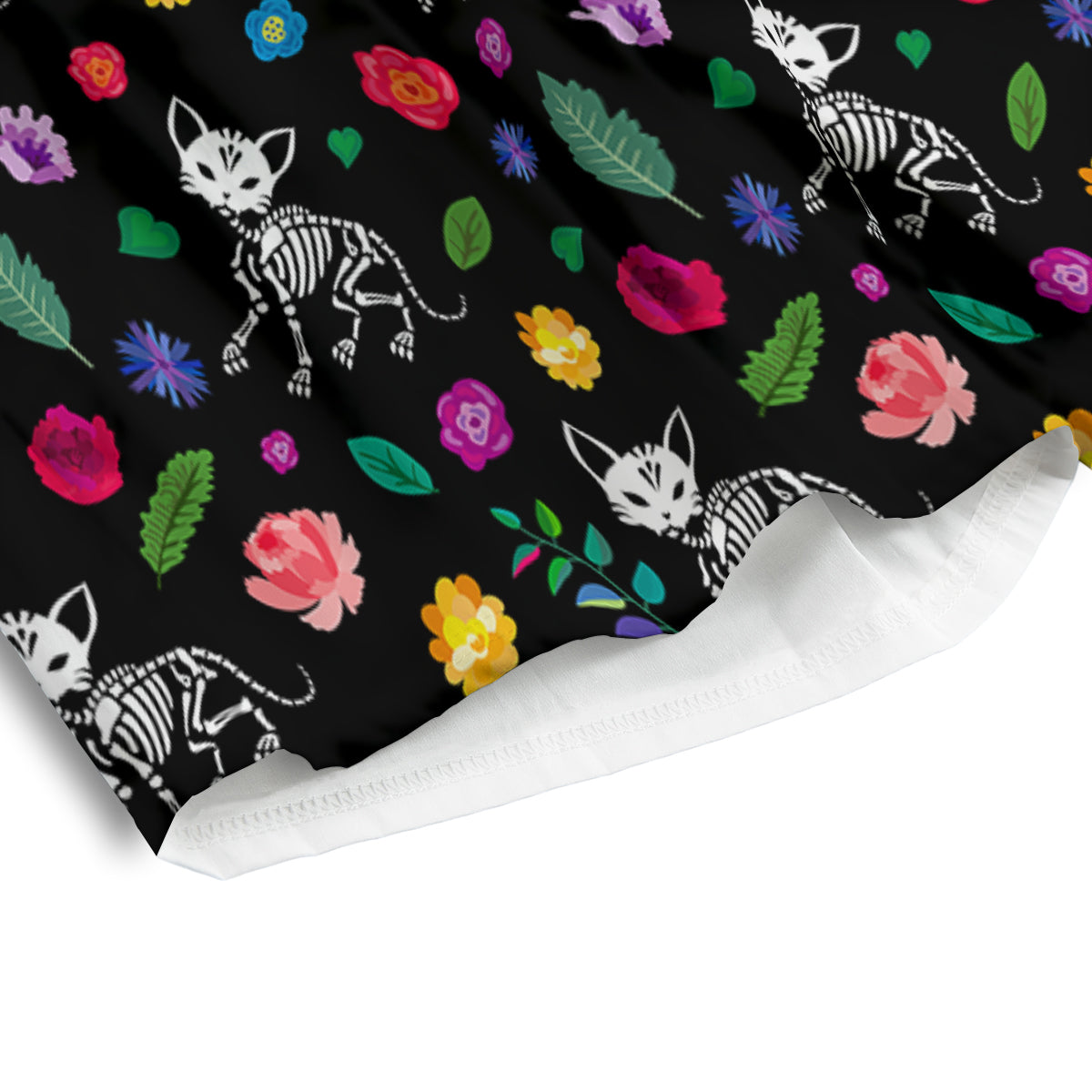 Calavera Cat Skeleton Print Pattern Men's Athletic Shorts