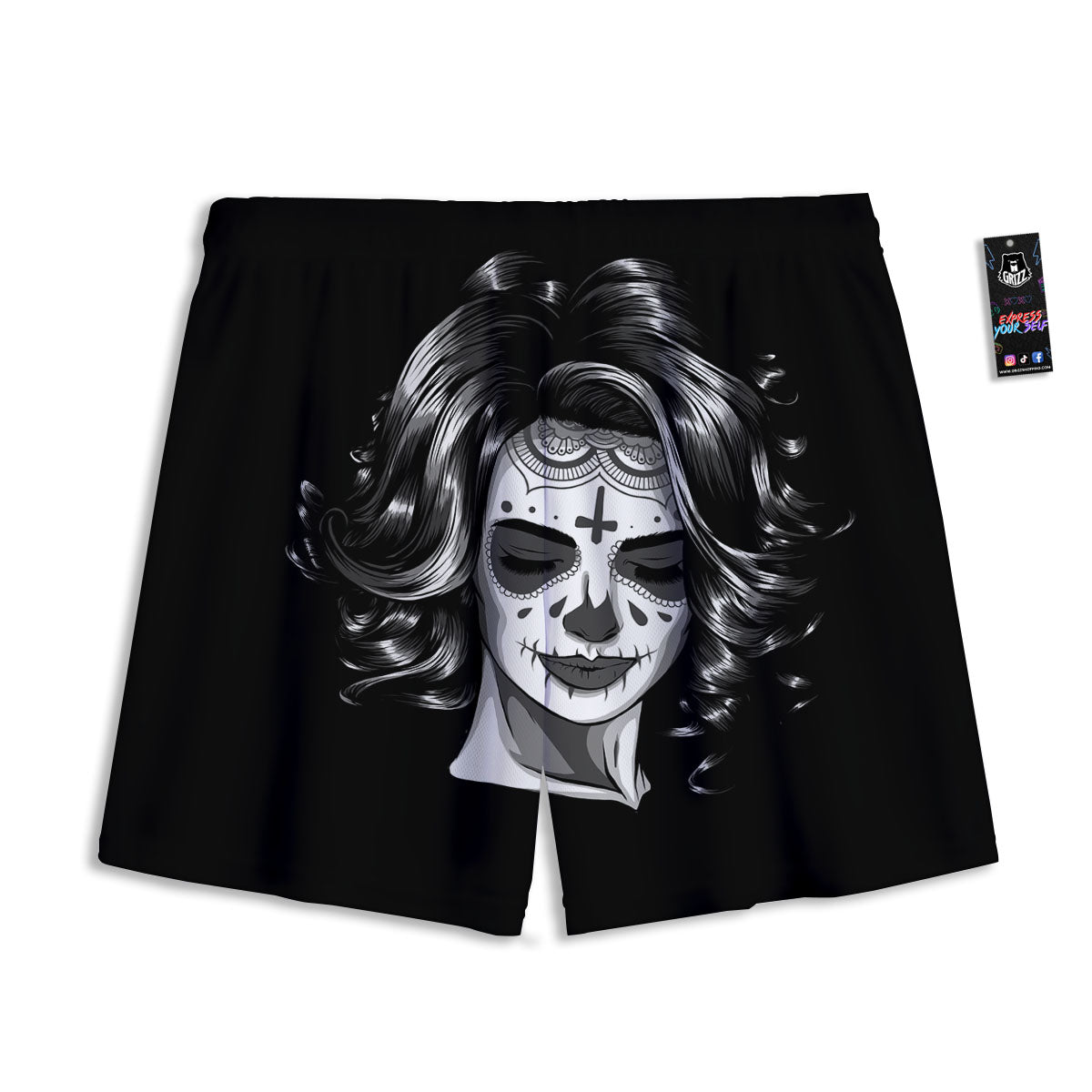 Cute Red Raccoon And Bamboo Print Pattern Mesh Shorts