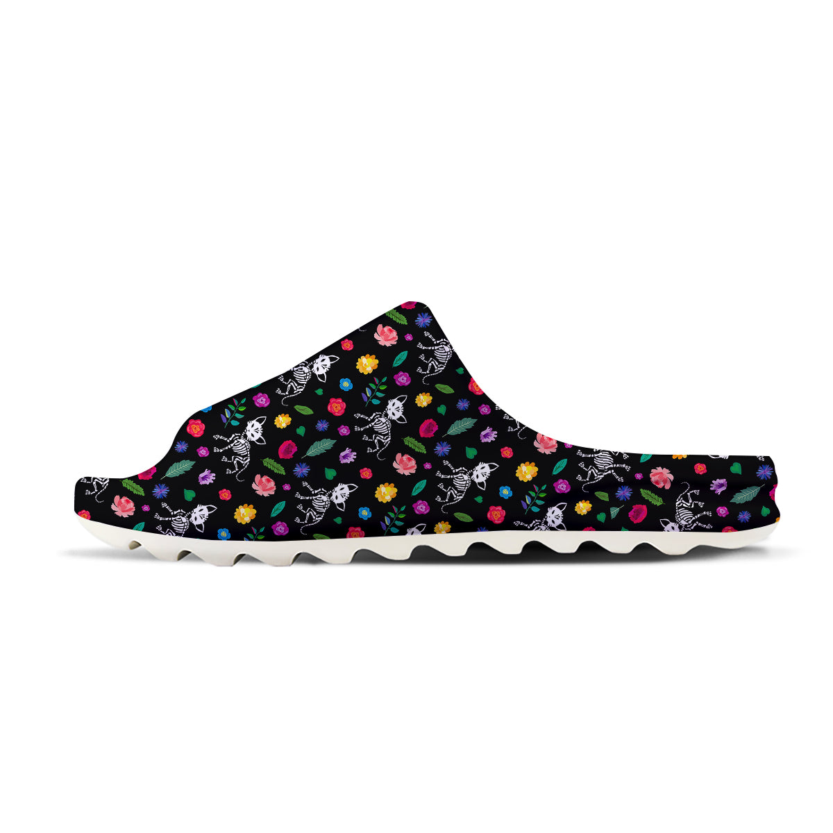 Calavera Cat Skeleton Print Pattern Sandals-grizzshop