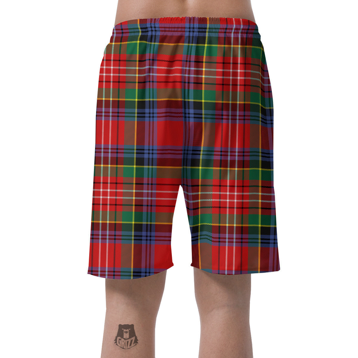 Caledonia Red Plaid Tartan Men's Shorts-grizzshop