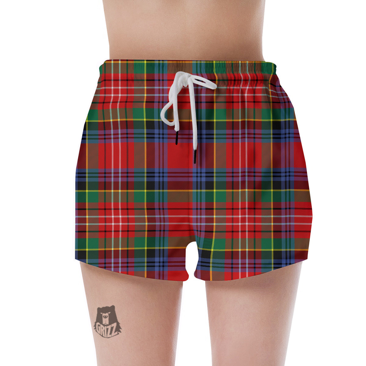 Caledonia Red Plaid Tartan Women's Shorts-grizzshop