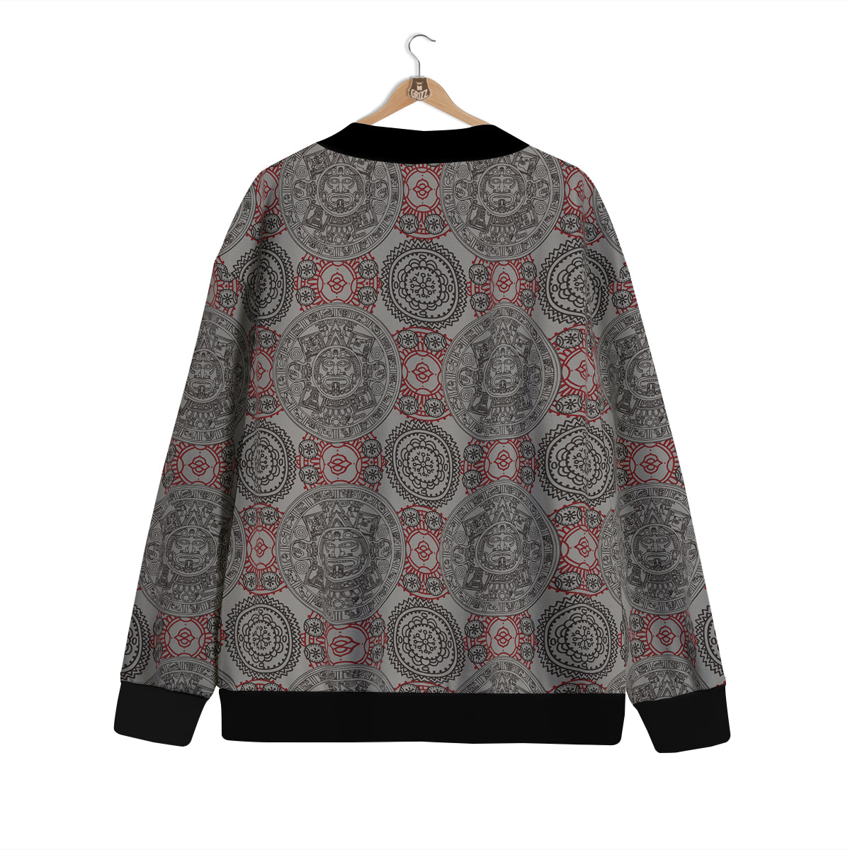 Calendar Aztec Doodle Print Pattern Cardigan-grizzshop