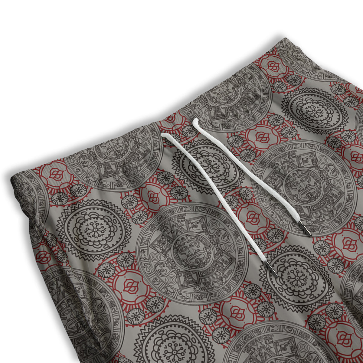 Calendar Aztec Doodle Print Pattern Men's Athletic Shorts