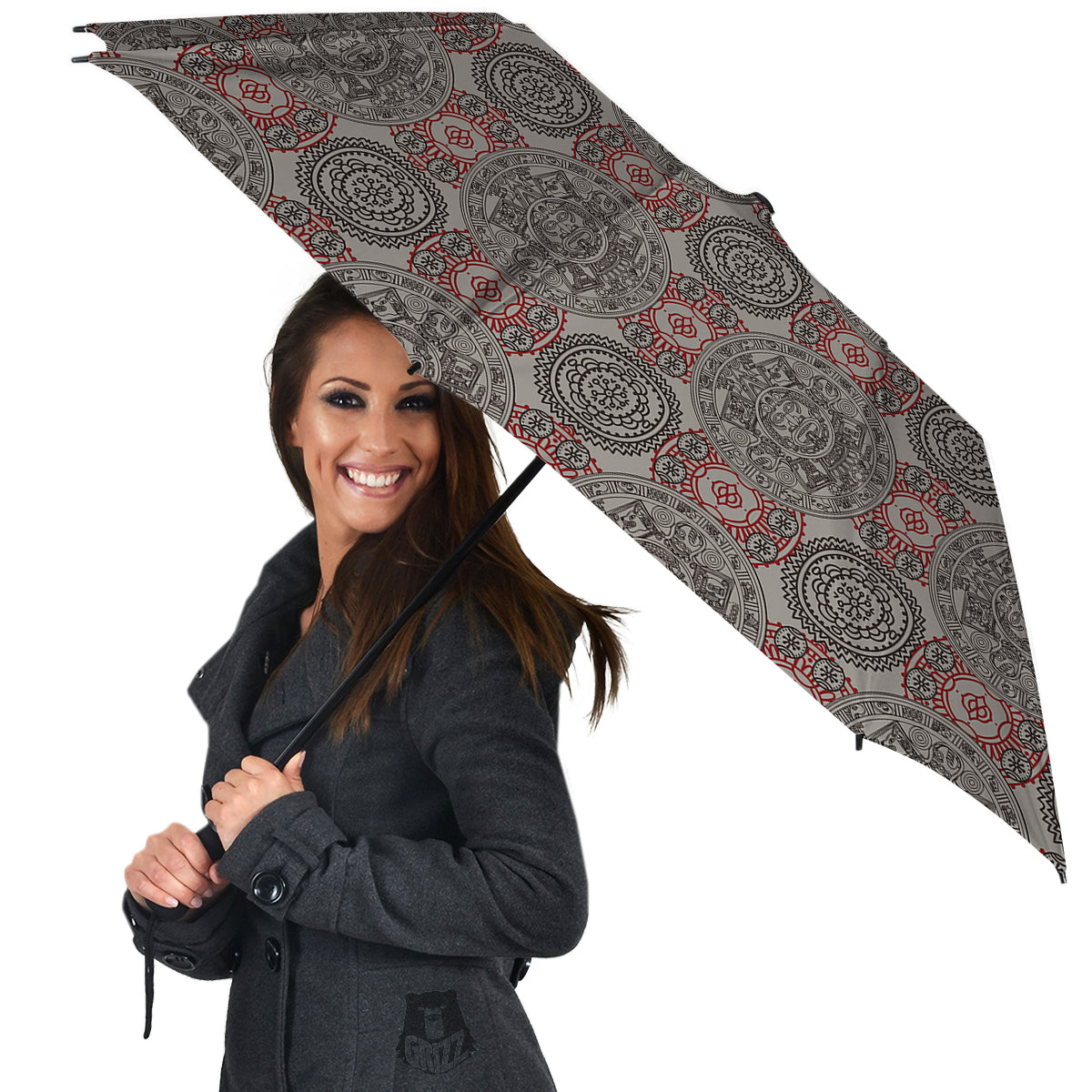 Calendar Aztec Doodle Print Pattern Umbrella-grizzshop