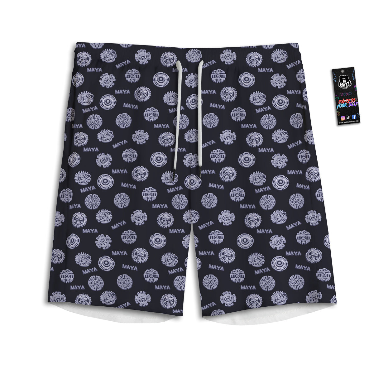 Calendar Aztec Maya Exotic Print Pattern Men's Athletic Shorts